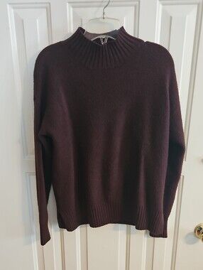 LOFT Wine Mock Neck Sweater- Size M